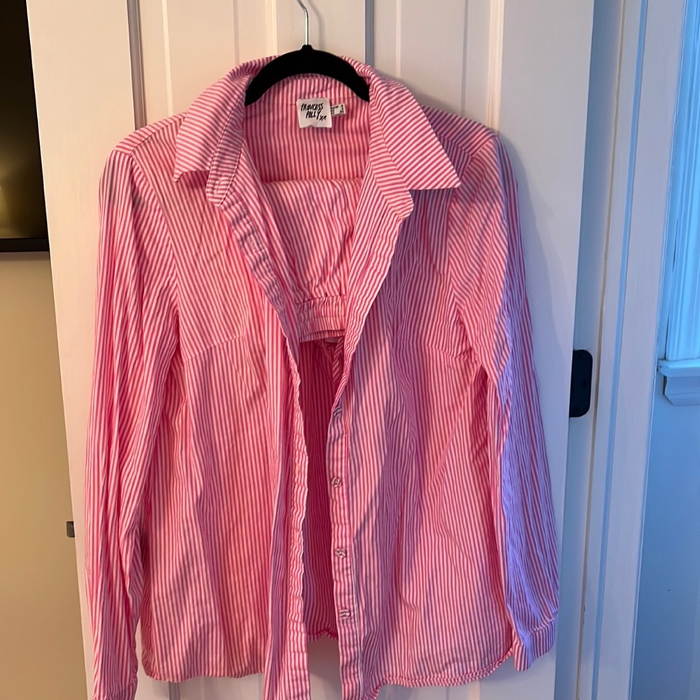 Pink stripe Shirt and shorts set